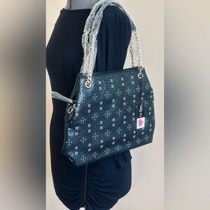 NWT La Diva Black And Gold Women's Shoulder Bag